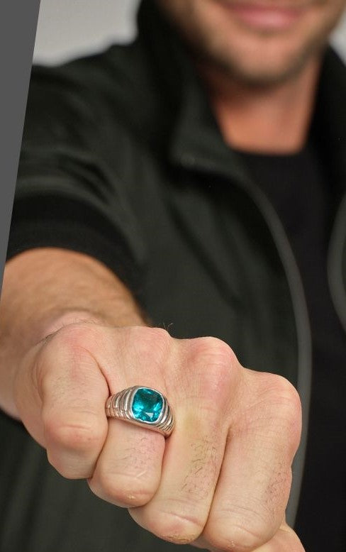 "Never Forgotten" Cushion Cut Ring (For Men) 10x11mm - Granted Quality 