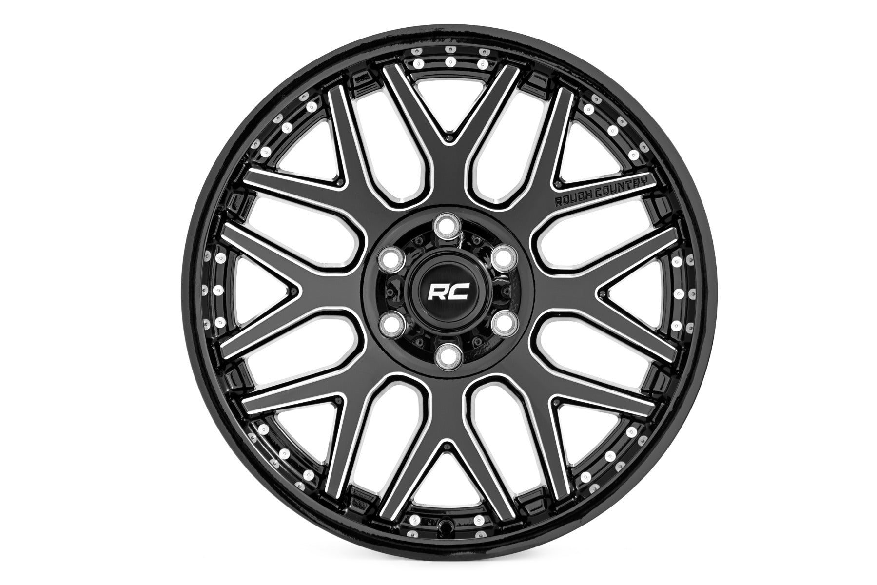 Rough Country 95 Series Wheel Gloss Black W/ Machine - Granted Quality 