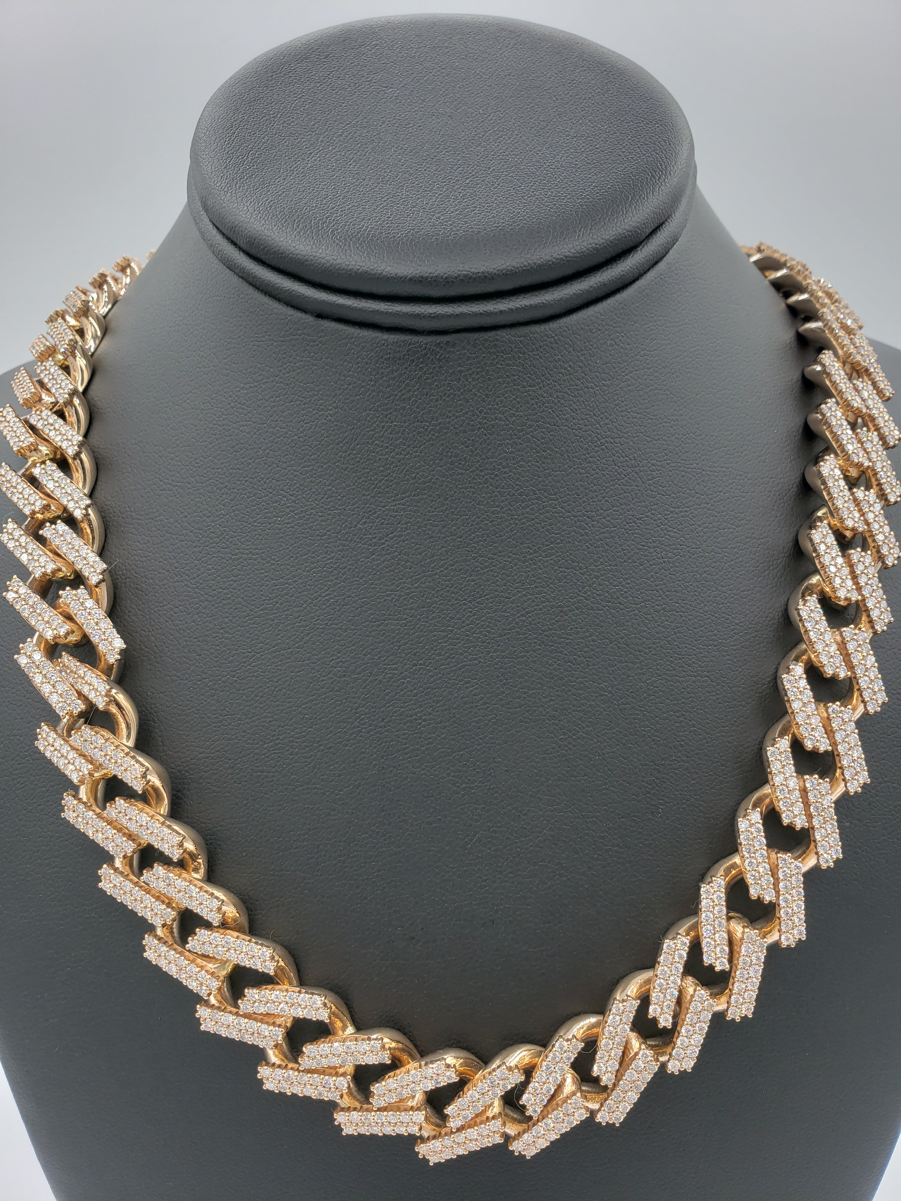 14K Gold- Diamond Miami Cuban Rose Gold Chain (301.1 Grams)