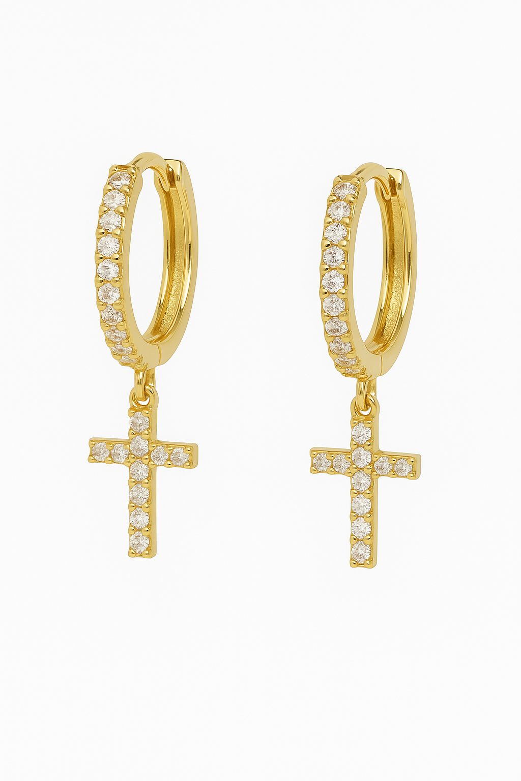 Cross Dangle Earrings with AAAAA Cubic Zirconia - Granted Quality 