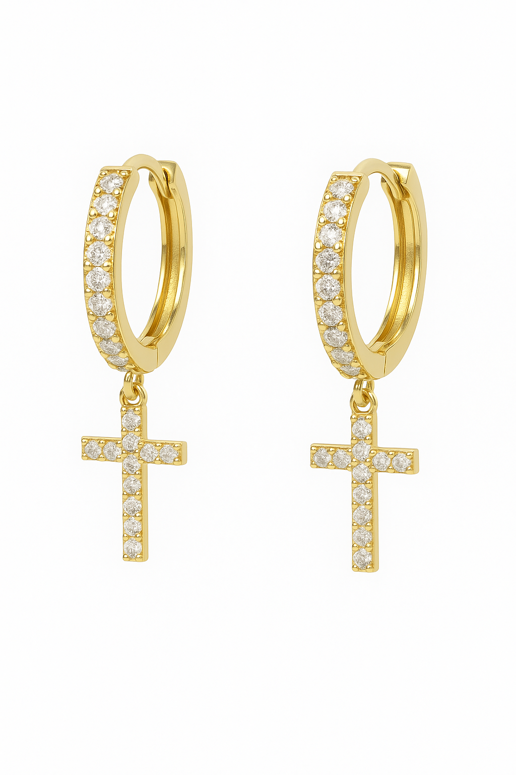 Cross Dangle Earrings with AAAAA Cubic Zirconia - Granted Quality 