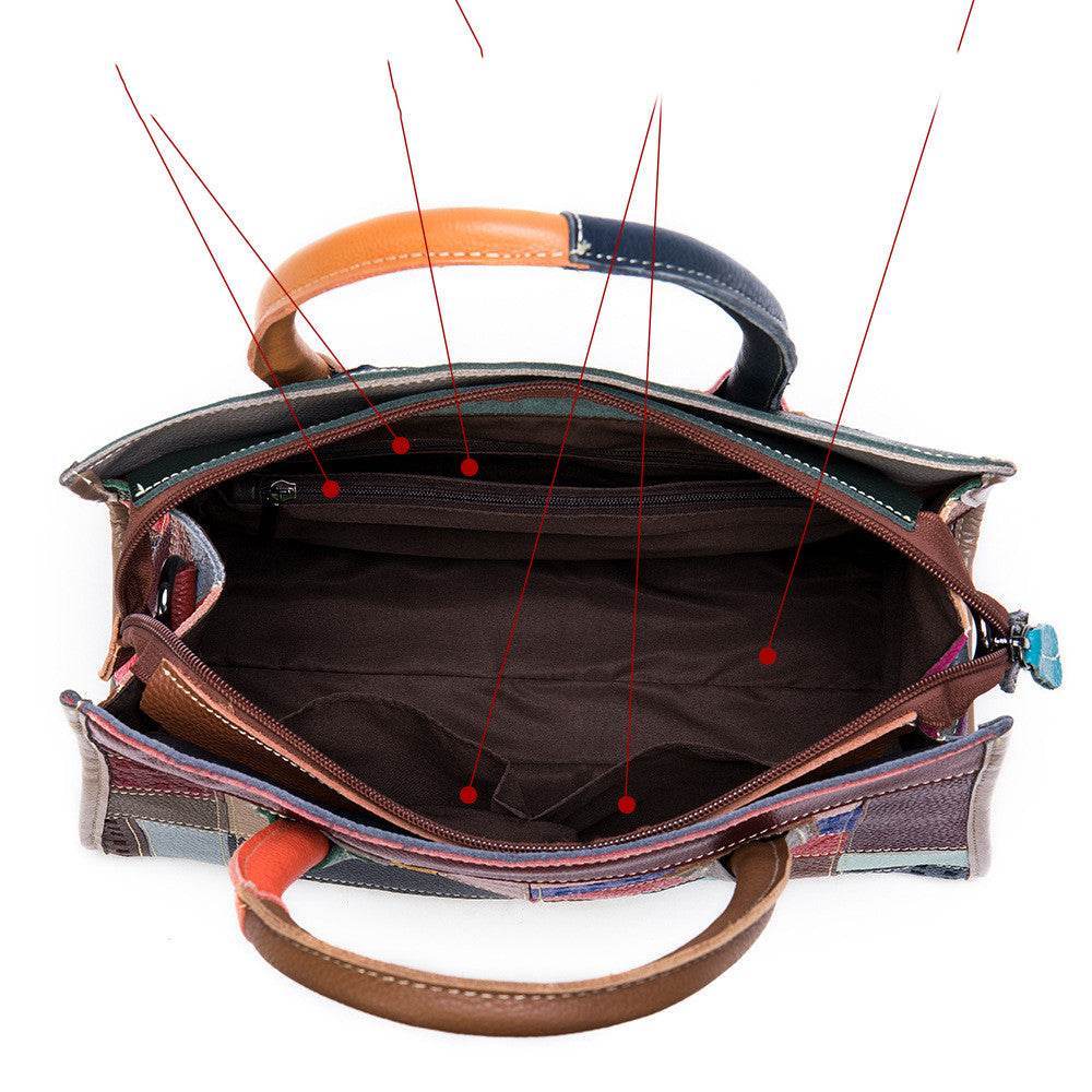 Cephalic Cowhide Patchwork Handbag