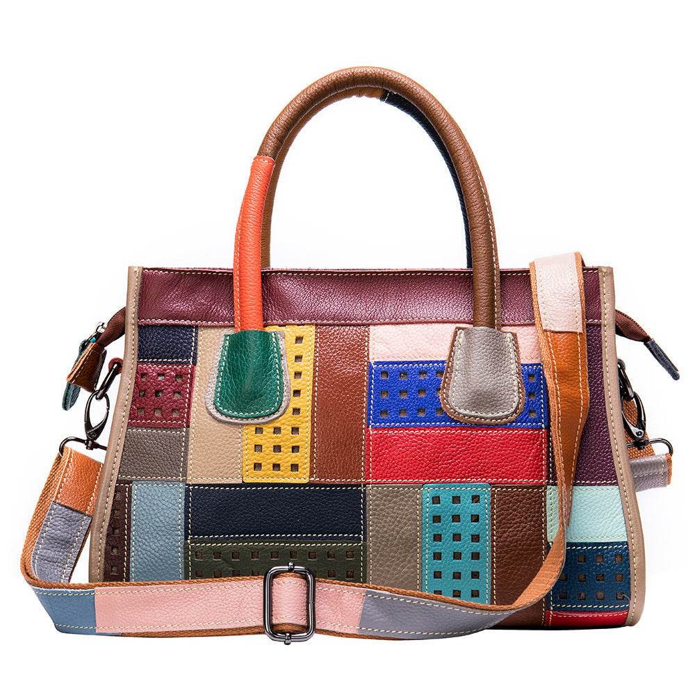 Cephalic Cowhide Patchwork Handbag