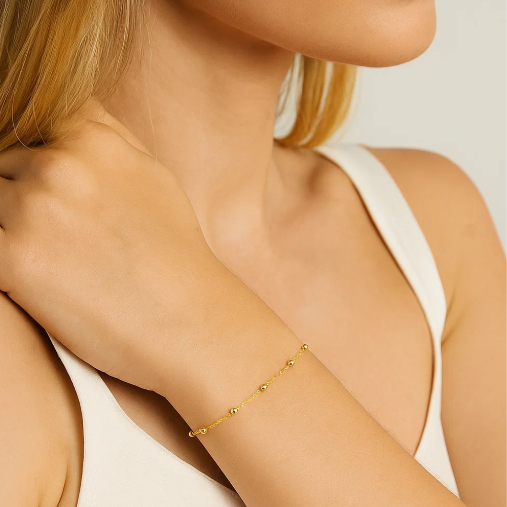 Beaded Link Bracelet with Adjustable Chain - Granted Quality 