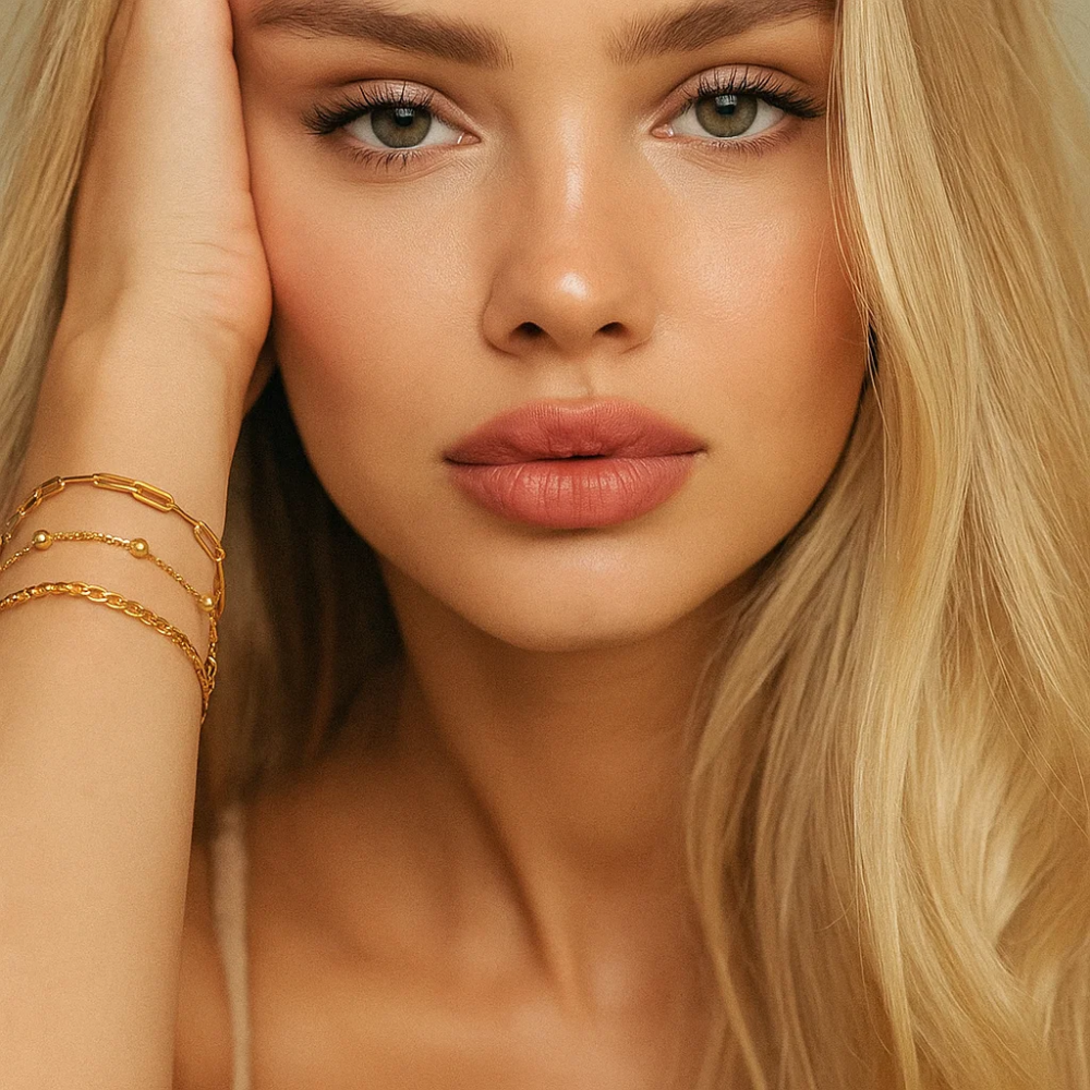 Adriana 3-Piece Stackable Bracelet Trio Set, Beaded, Figaro, Paperclip Link - Granted Quality 