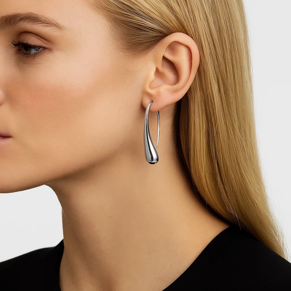 Isabella Eternal Drops Dainty Teardrop Dome Earrings - Granted Quality 