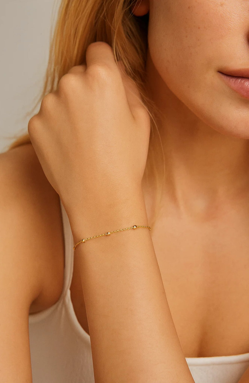 Beaded Link Bracelet with Adjustable Chain - Granted Quality 