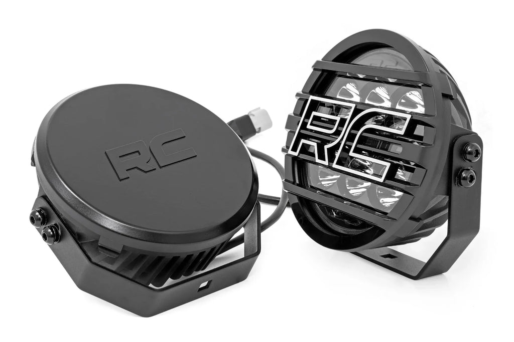 Rough Country Black Series Halo LED Light Pair White/Amber DRL | 6.5 Inch | Round - Granted Quality 