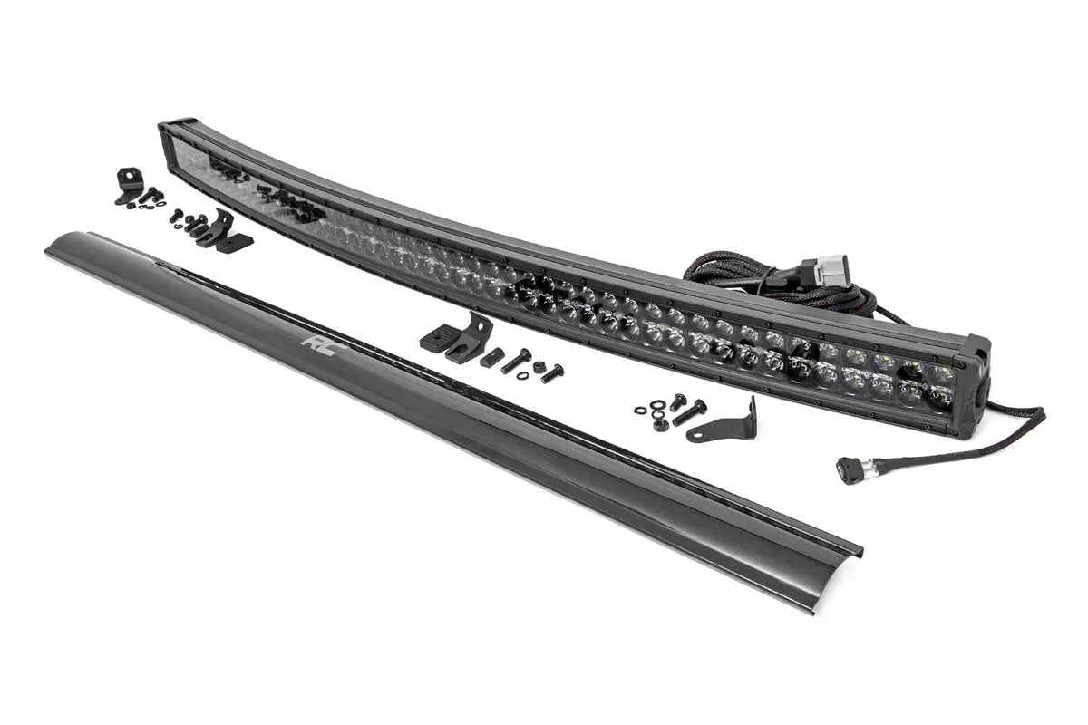 Rough Country 50 Inch Black Series LED Light Bar Curved | Dual Row | Cool White DRL - Granted Quality 