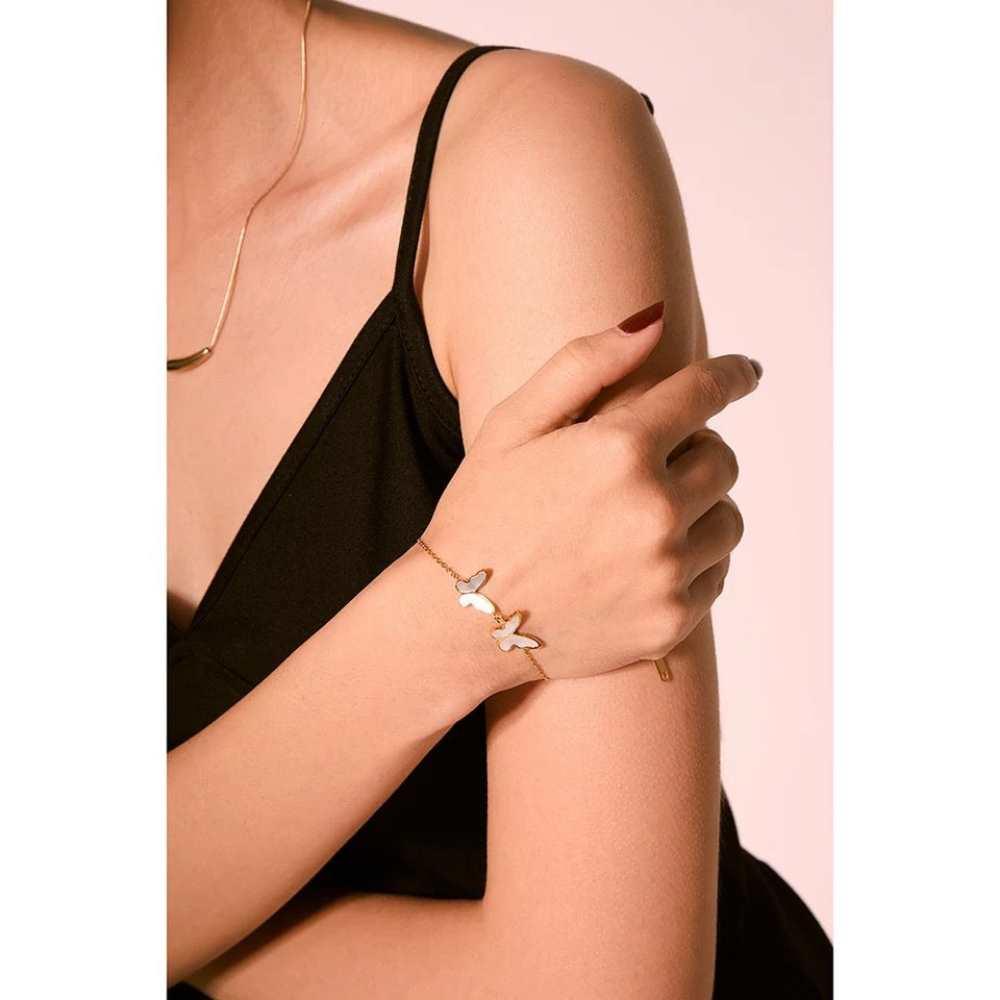 Butterfly Bracelet with Sea Shell Inlay Bracelet - Granted Quality 