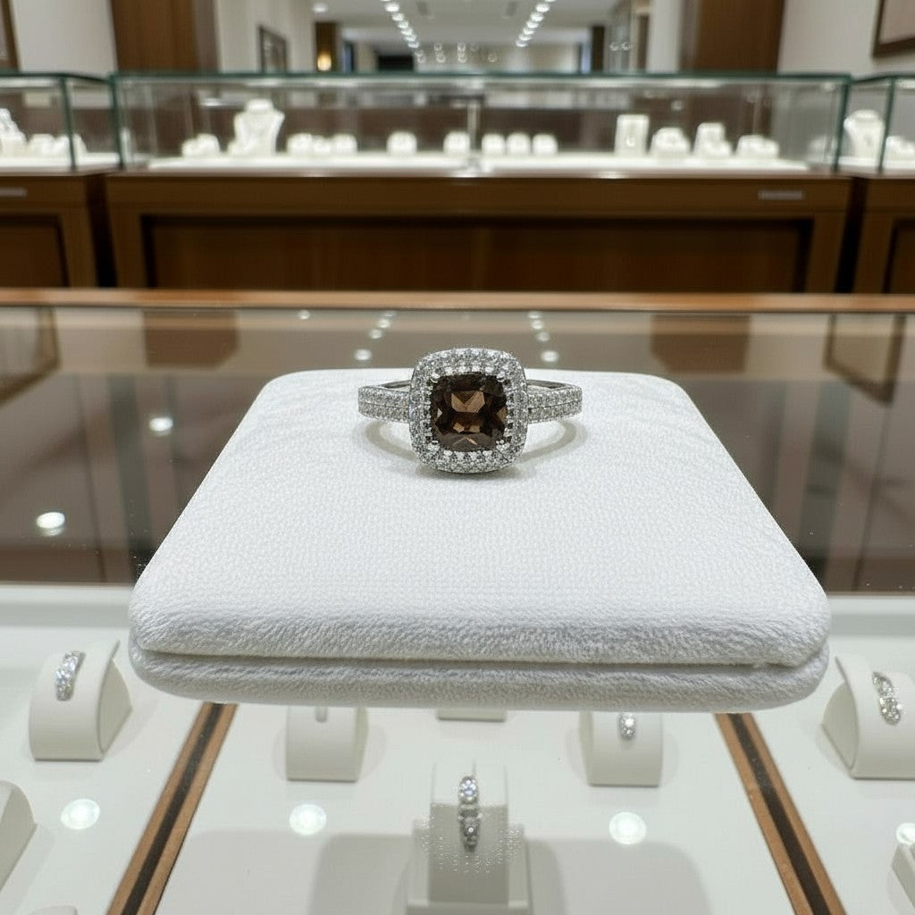 "Comforting Light" Cushion Cut w/ Cubic Zirconia Halo 6.4x6.4mm - Granted Quality 