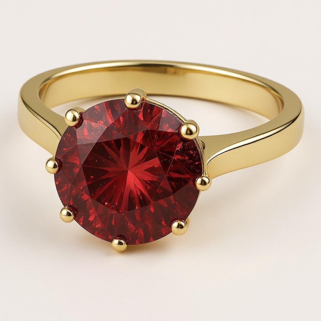 "Circle of Life" Round Portuguese Cut Ring 8MM Stone - Granted Quality 