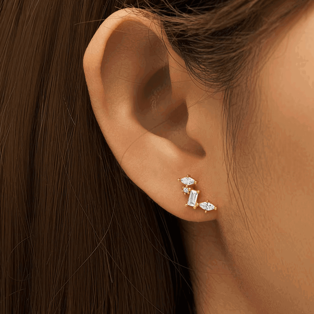 Celestial Cluster Earrings with AAAAA Cubic Zirconia - Granted Quality 