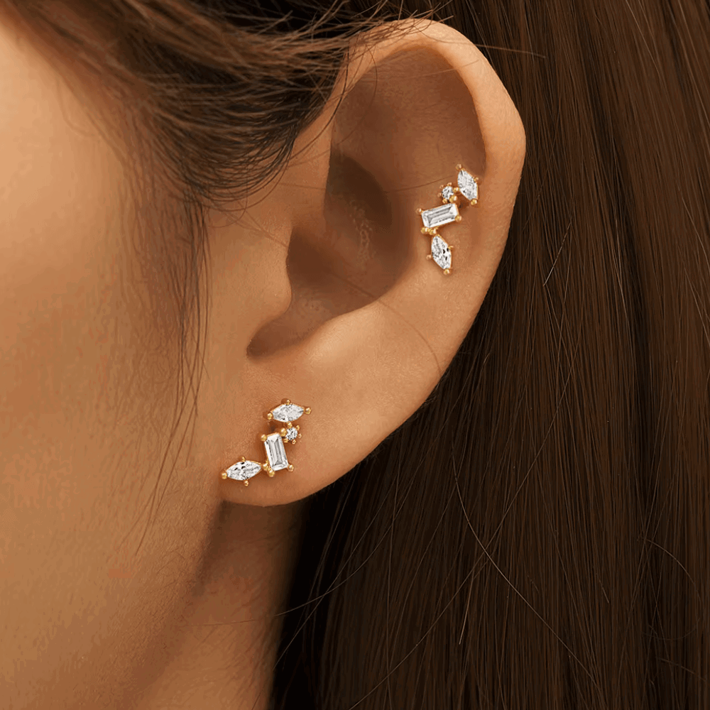 Celestial Cluster Earrings with AAAAA Cubic Zirconia - Granted Quality 
