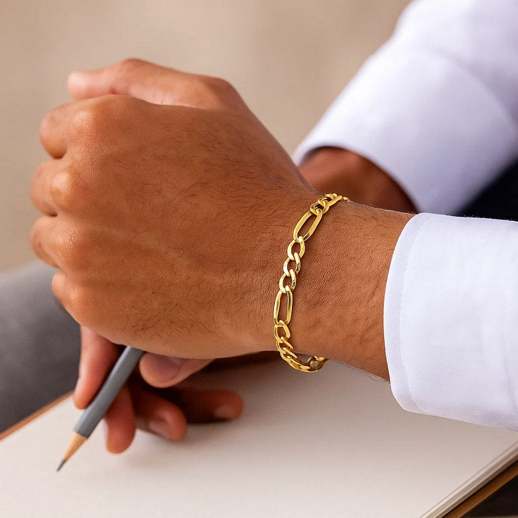 Figaro-Armband aus 14-karätigem Gelbgold (6,60 mm)