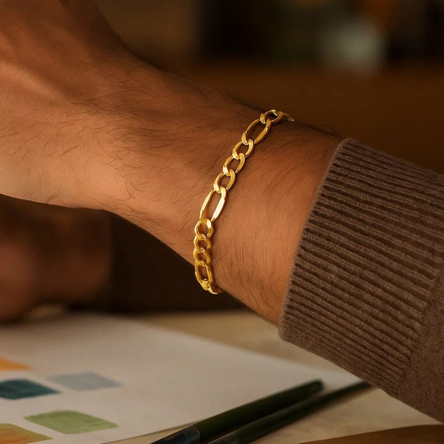 Figaro-Armband aus 14-karätigem Gelbgold (6,60 mm)