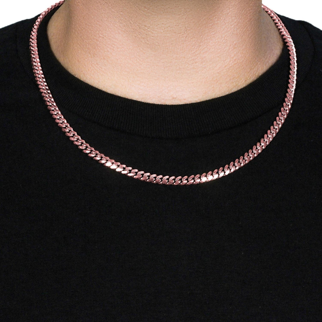 14k Rose Gold Classic Miami Cuban Solid Chain (6.10 mm)