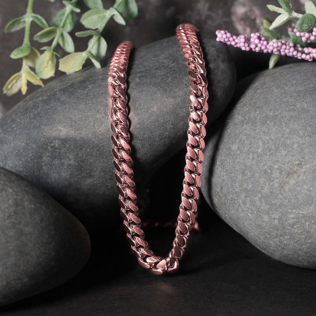 14k Rose Gold Classic Miami Cuban Solid Chain (6.10 mm)