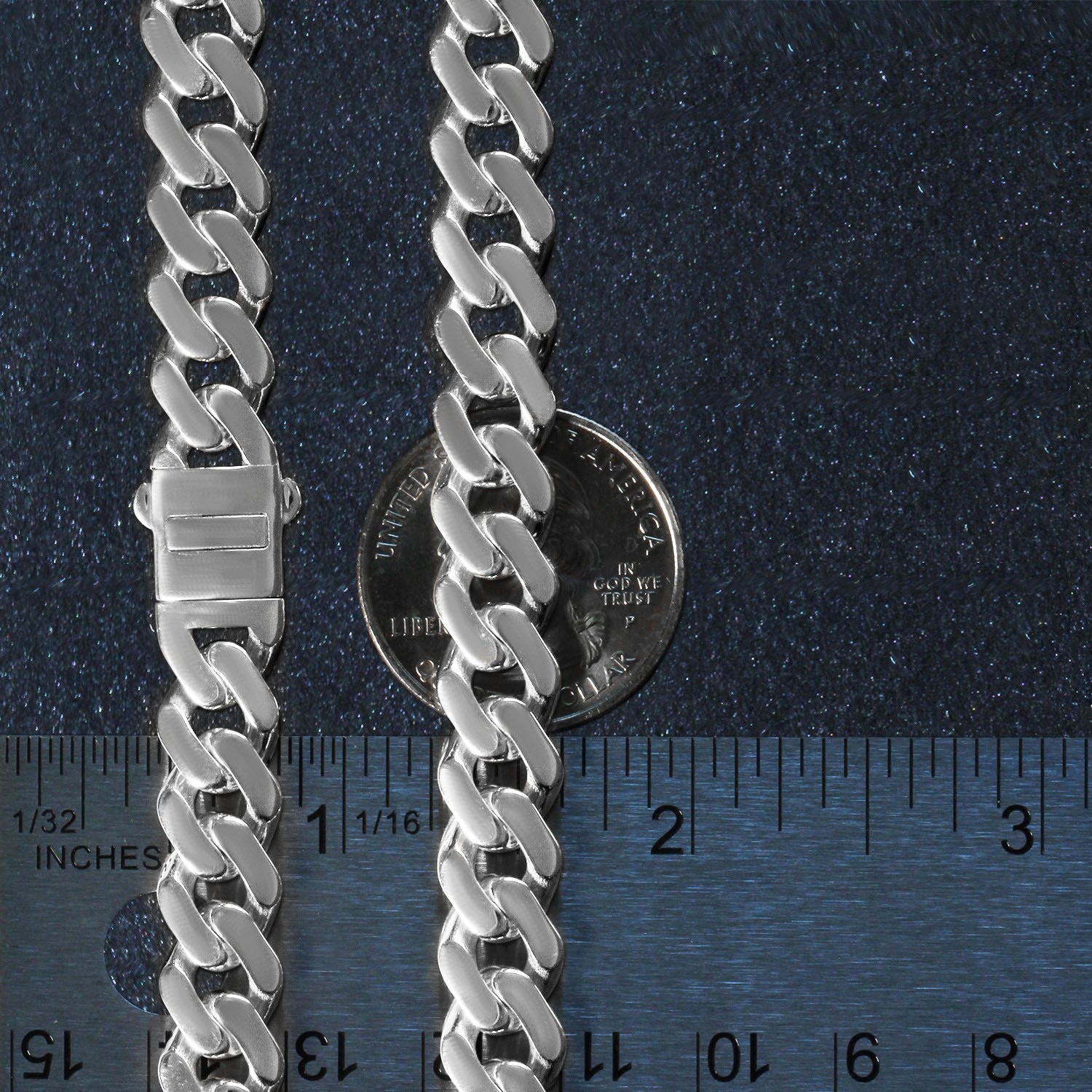 14k White Gold 22 inch Polished Curb Chain Necklace