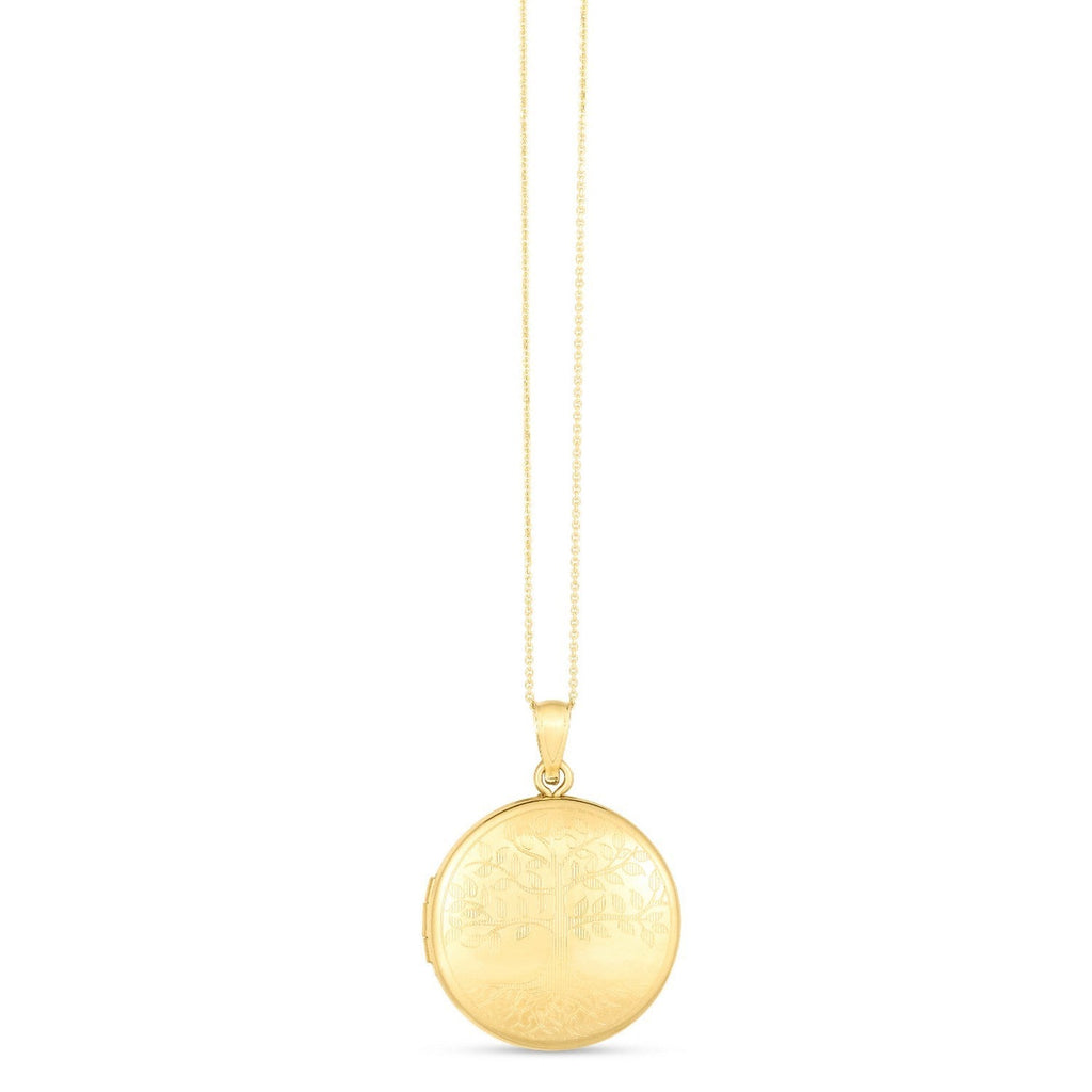 14k Yellow Gold Tree of Life Locket Necklace