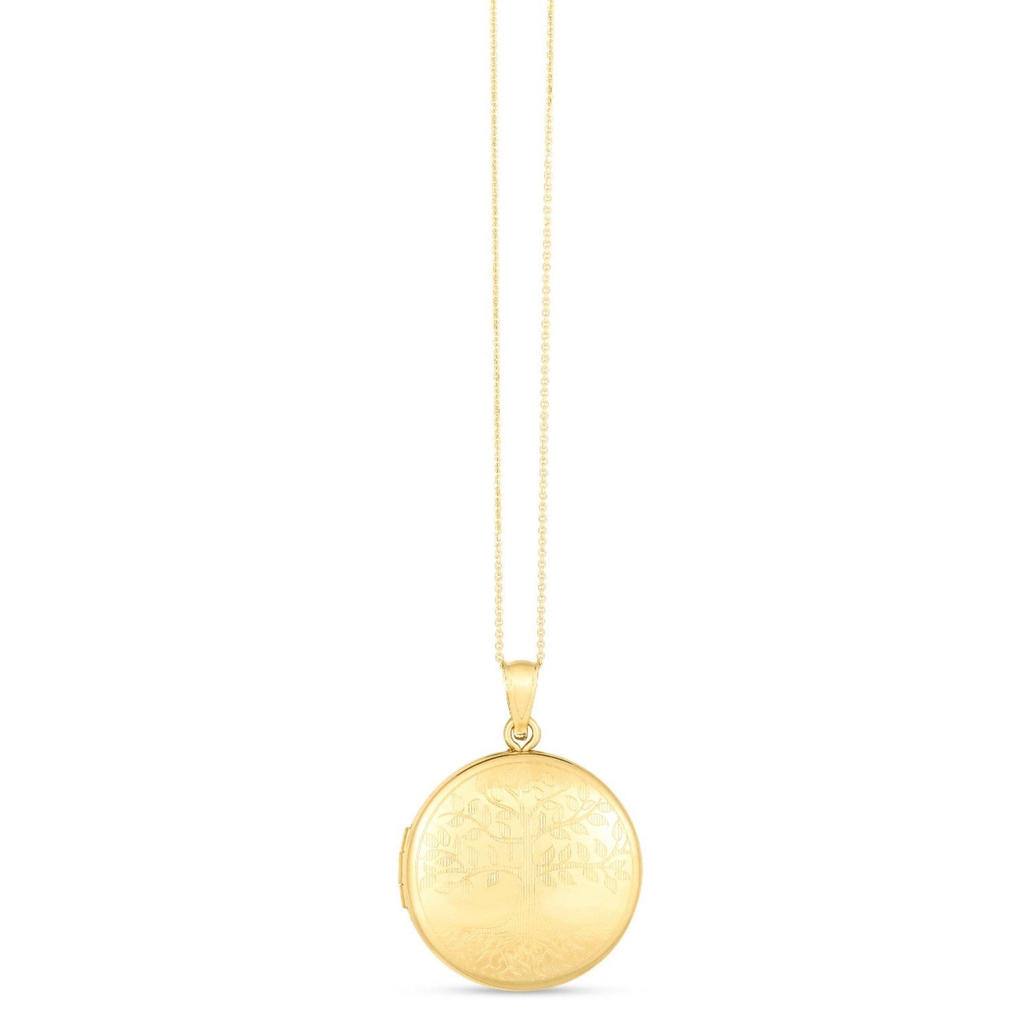 14k Yellow Gold Tree of Life Locket Necklace