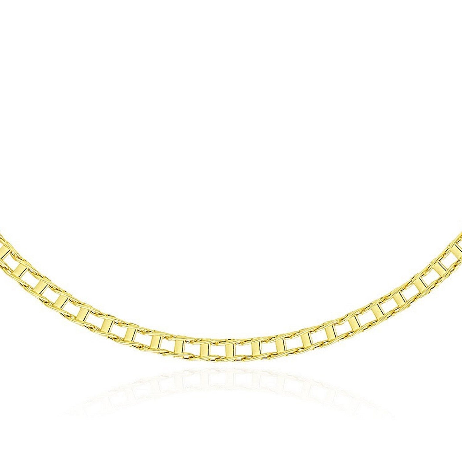 14k Yellow Gold Men's Necklace with Track Design Links