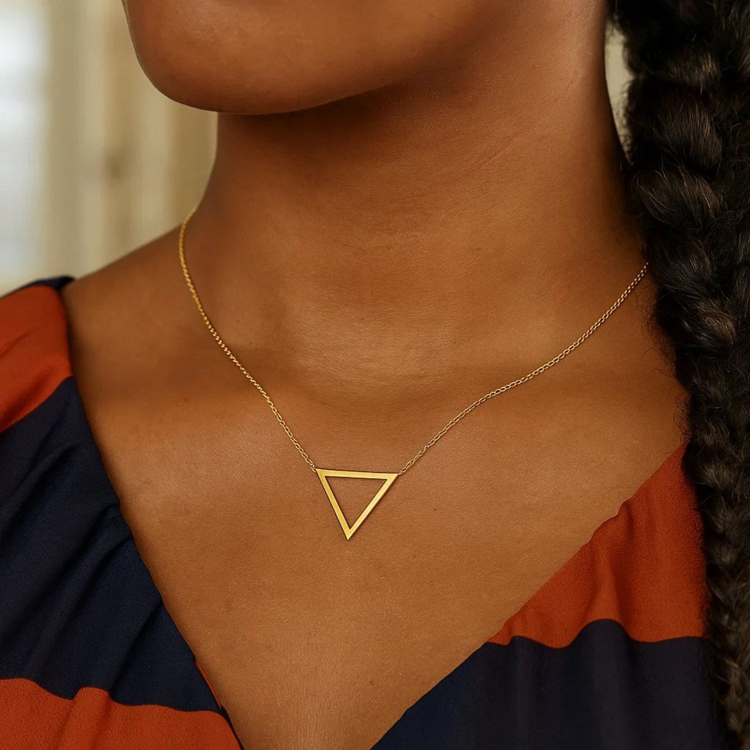 14k Yellow Gold Delta Symbol Chain Necklace