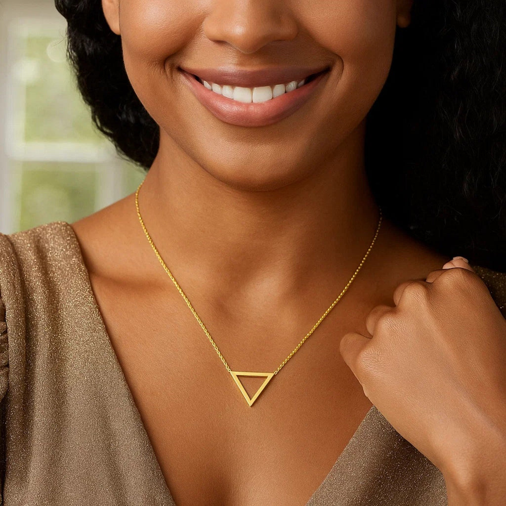 14k Yellow Gold Delta Symbol Chain Necklace