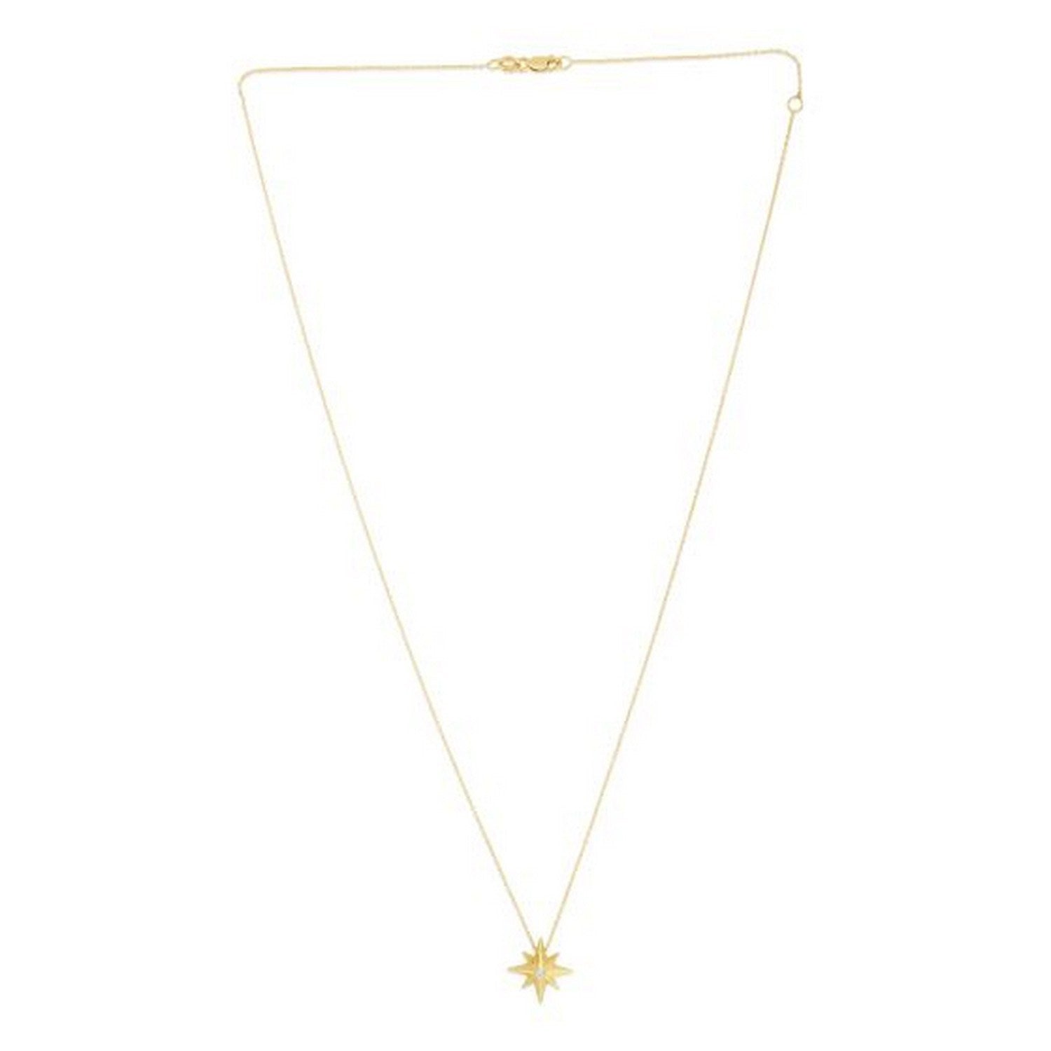 14k Yellow Gold High Polish North Star Necklace