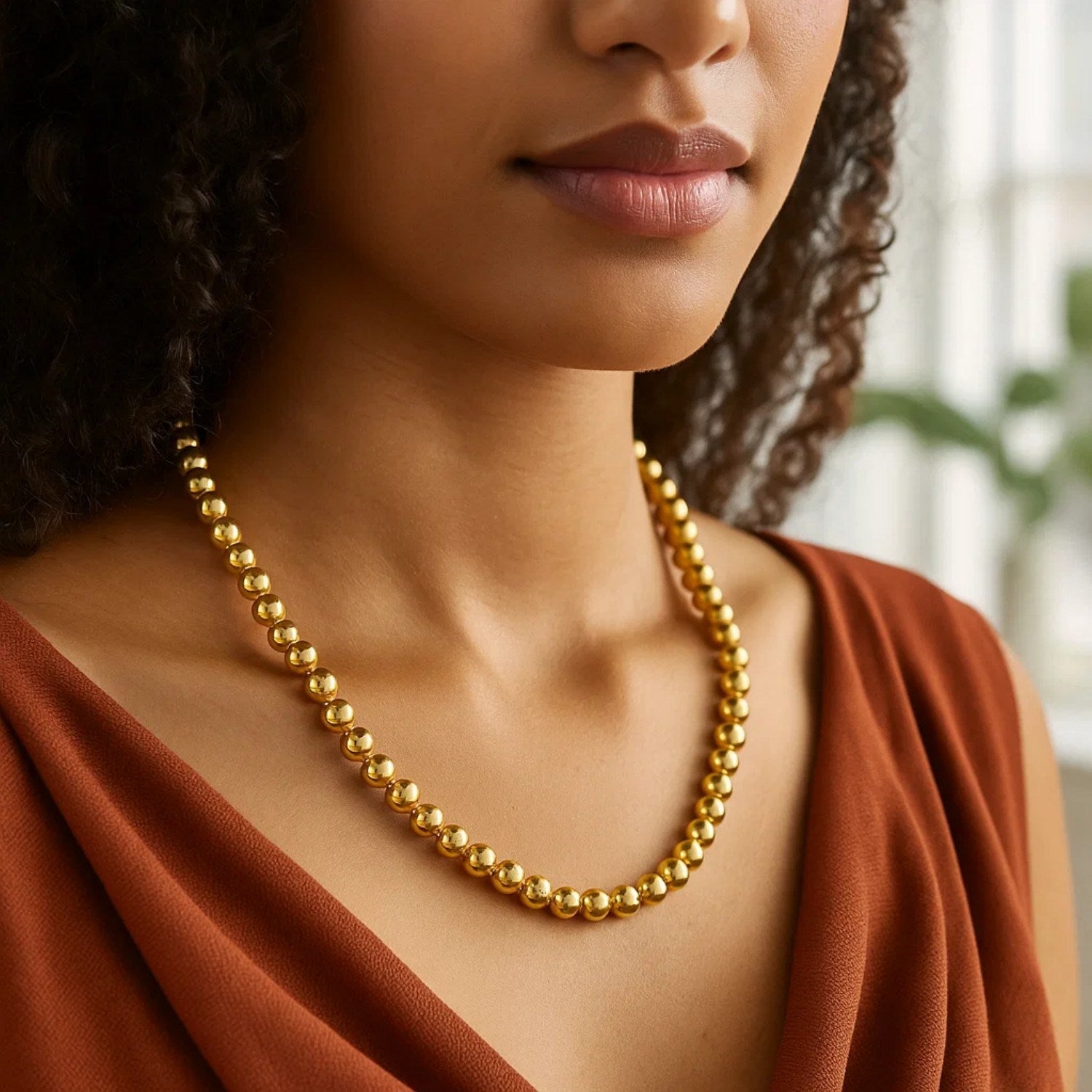 Kugelkette aus 14-karätigem Gelbgold (8 mm)