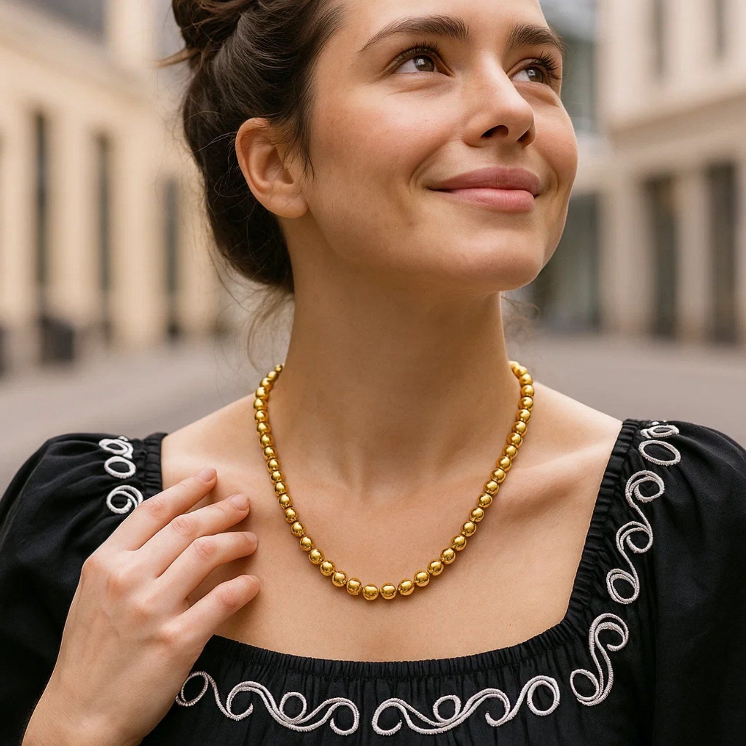 Kugelkette aus 14-karätigem Gelbgold (8 mm)