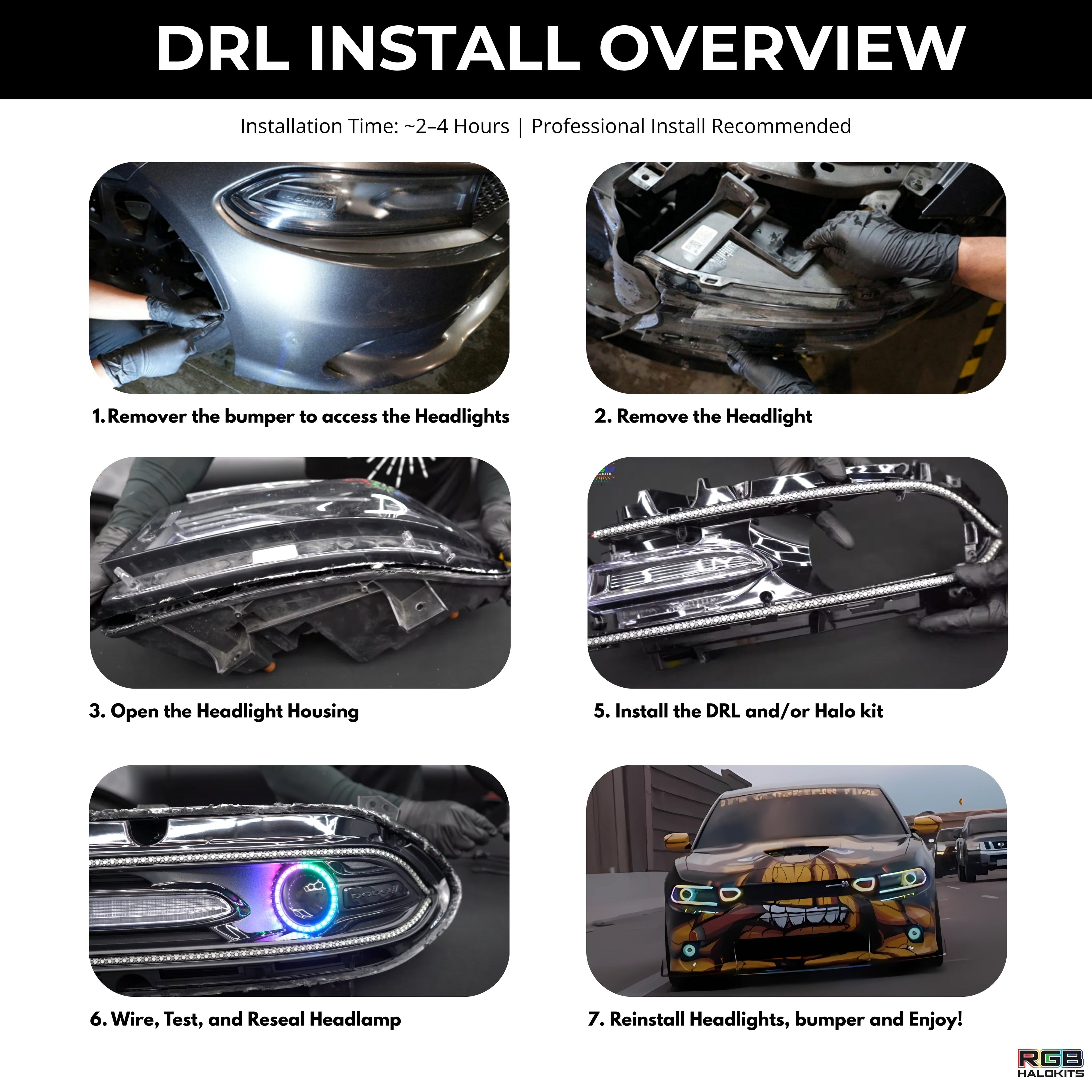 Dodge Charger Flow Series DRL Boards (2015-2023) - Granted Quality 