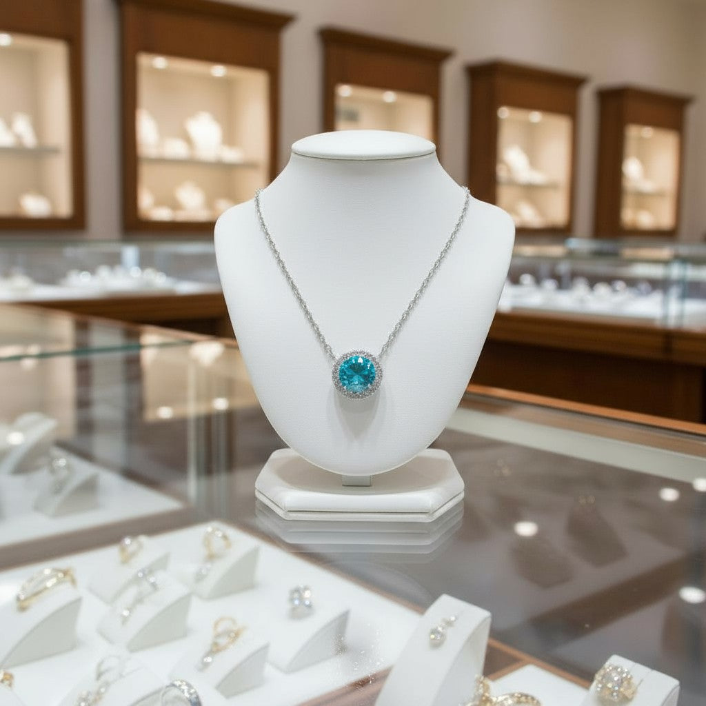 "Endless Love Collection" 14k Gold w/ Diamond Halo Portuguese Cut Pendant 5.5mm - Granted Quality 