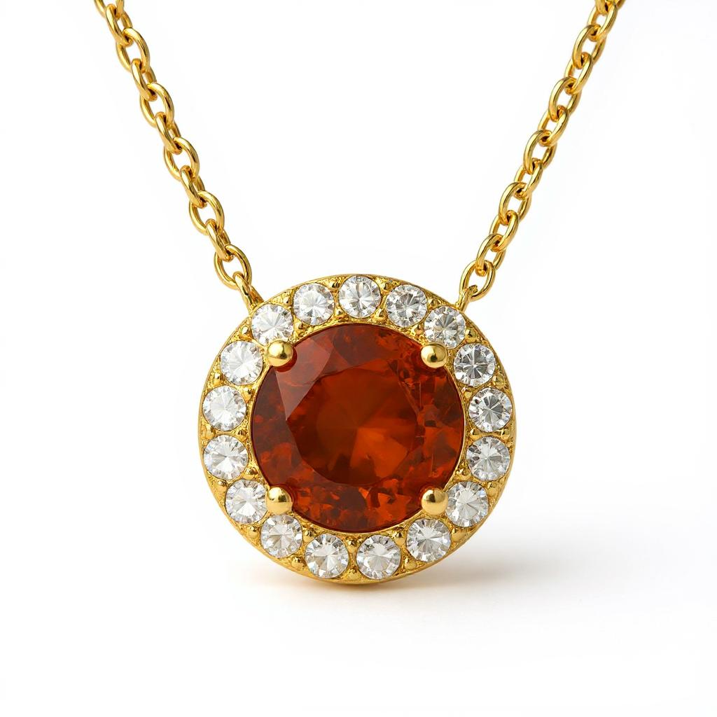 "Endless Love Collection" 14k Gold w/ Diamond Halo Portuguese Cut Pendant 5.5mm - Granted Quality 