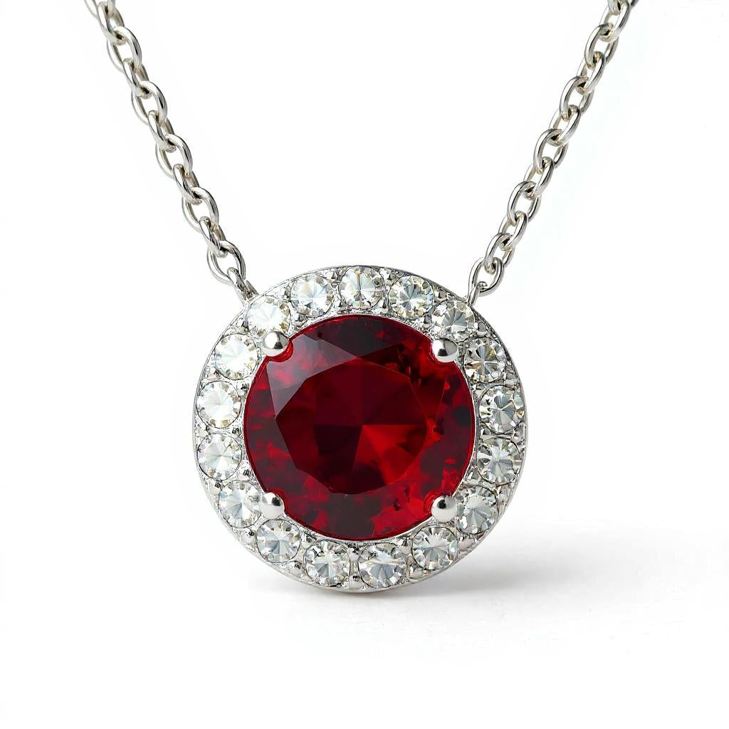 "Endless Love Collection" 14k Gold w/ Diamond Halo Portuguese Cut Pendant 5.5mm - Granted Quality 