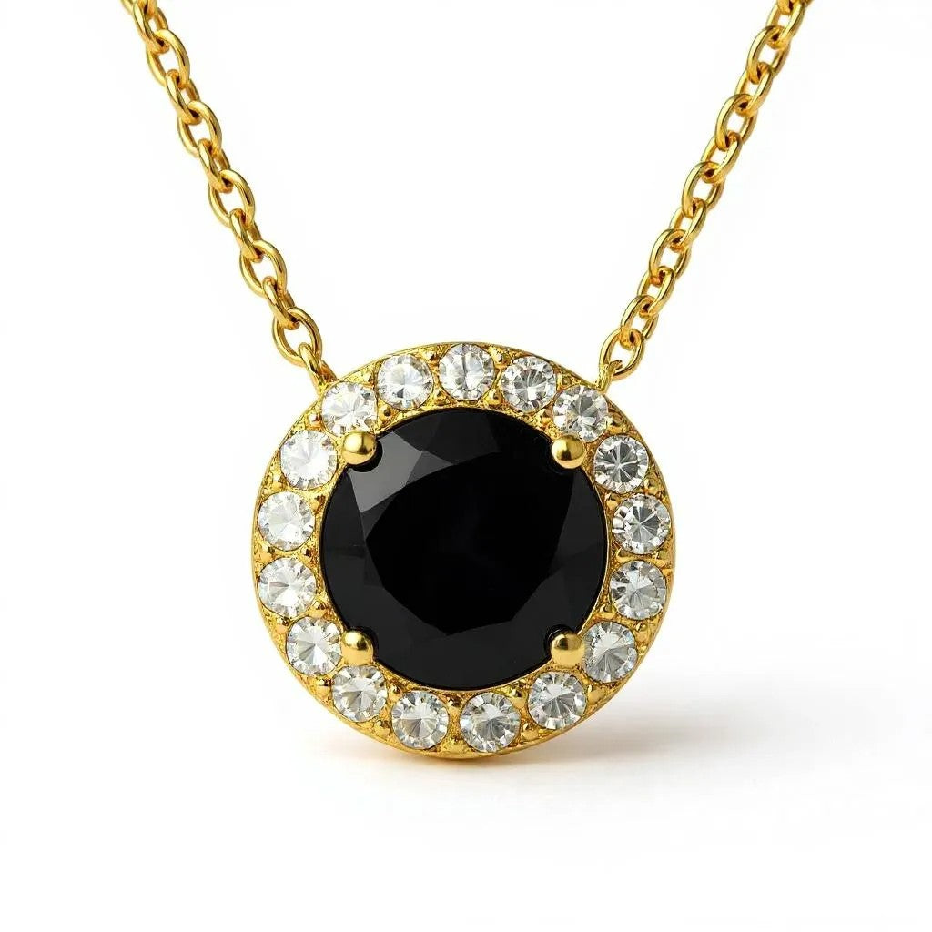 "Endless Love Collection" 14k Gold w/ Diamond Halo Portuguese Cut Pendant 5.5mm - Granted Quality 