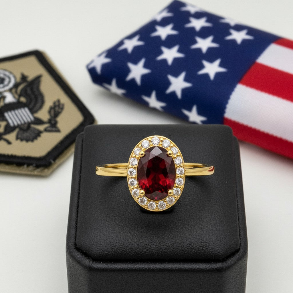 "Eternity" Oval Ring with Halo 7x5mm - Granted Quality 