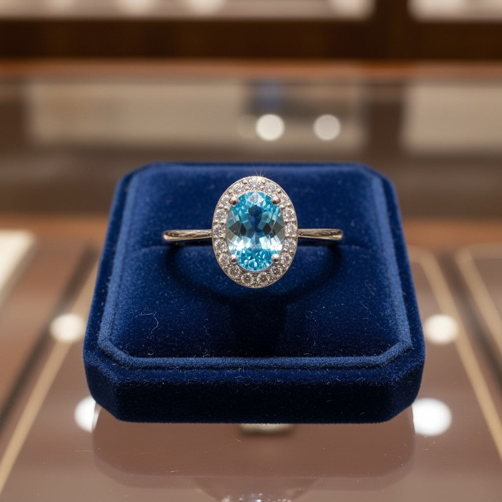 "Eternity" Oval Ring with Halo 7x5mm - Granted Quality 