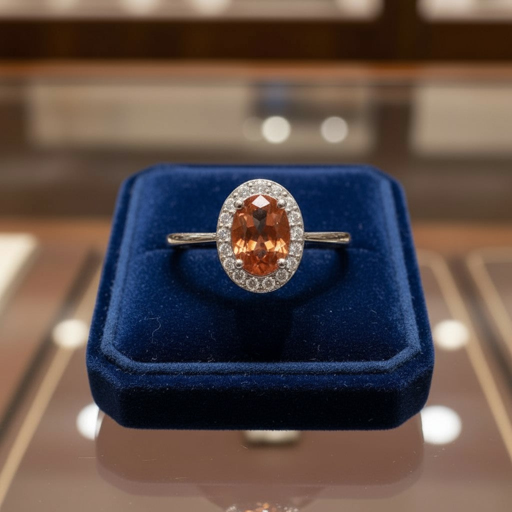 "Eternity" Oval Ring with Halo 7x5mm - Granted Quality 