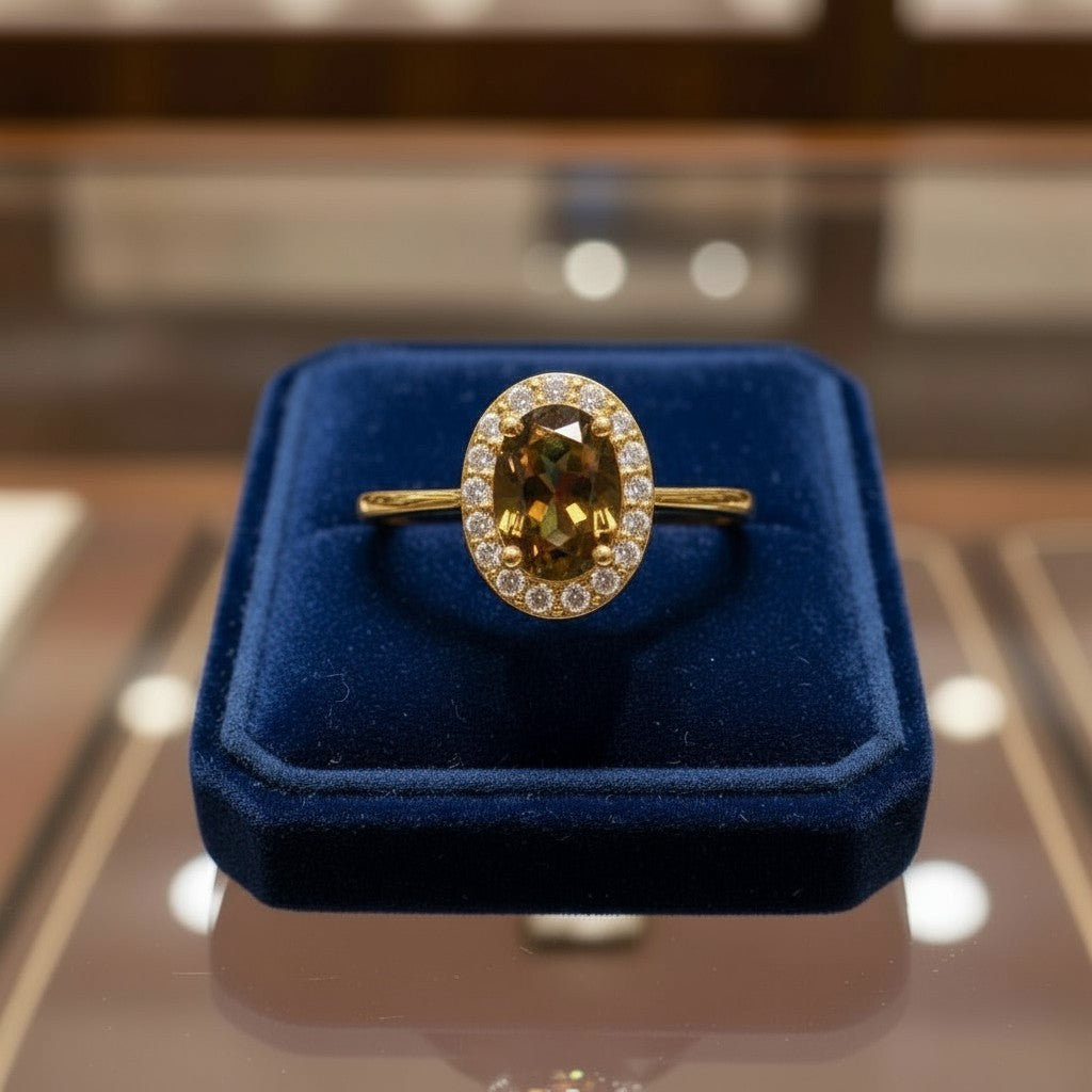 "Eternity" Oval Ring with Halo 7x5mm - Granted Quality 