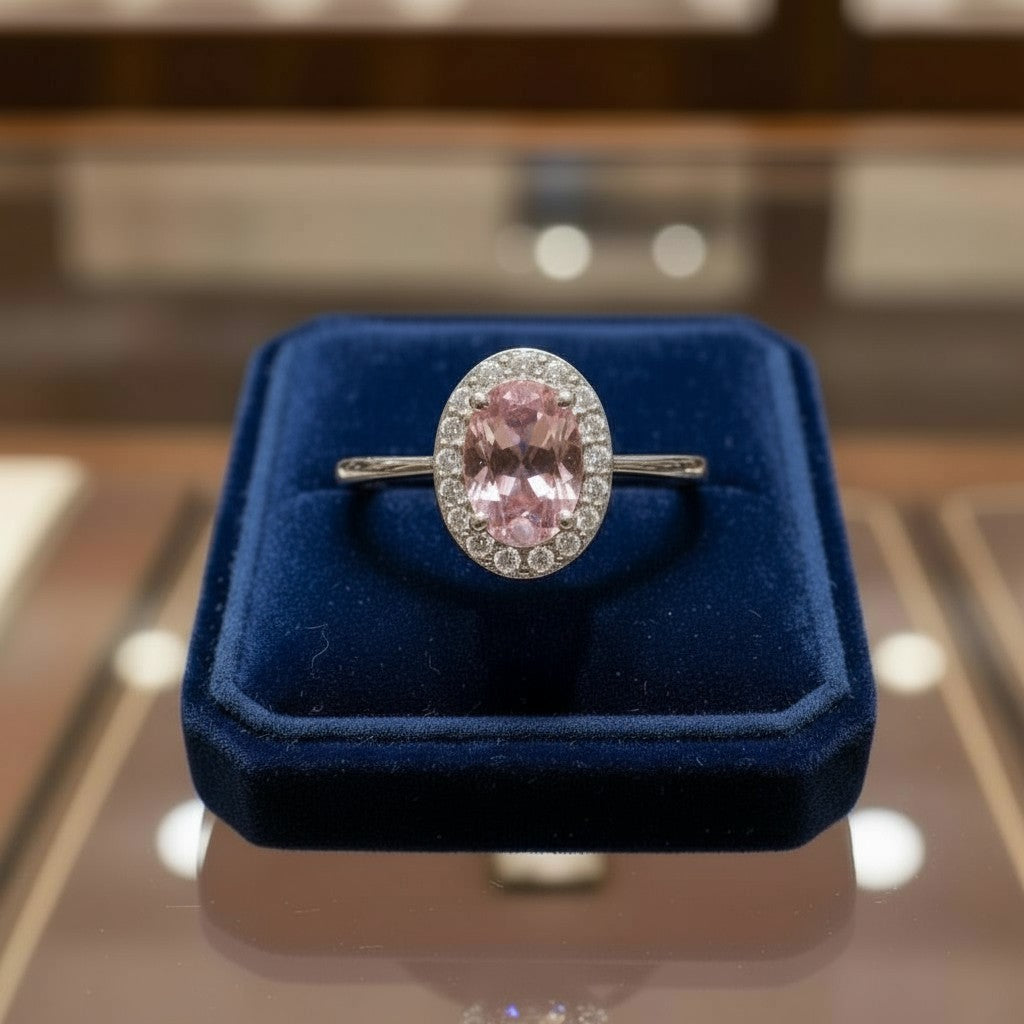 "Eternity" Oval Ring with Halo 7x5mm - Granted Quality 