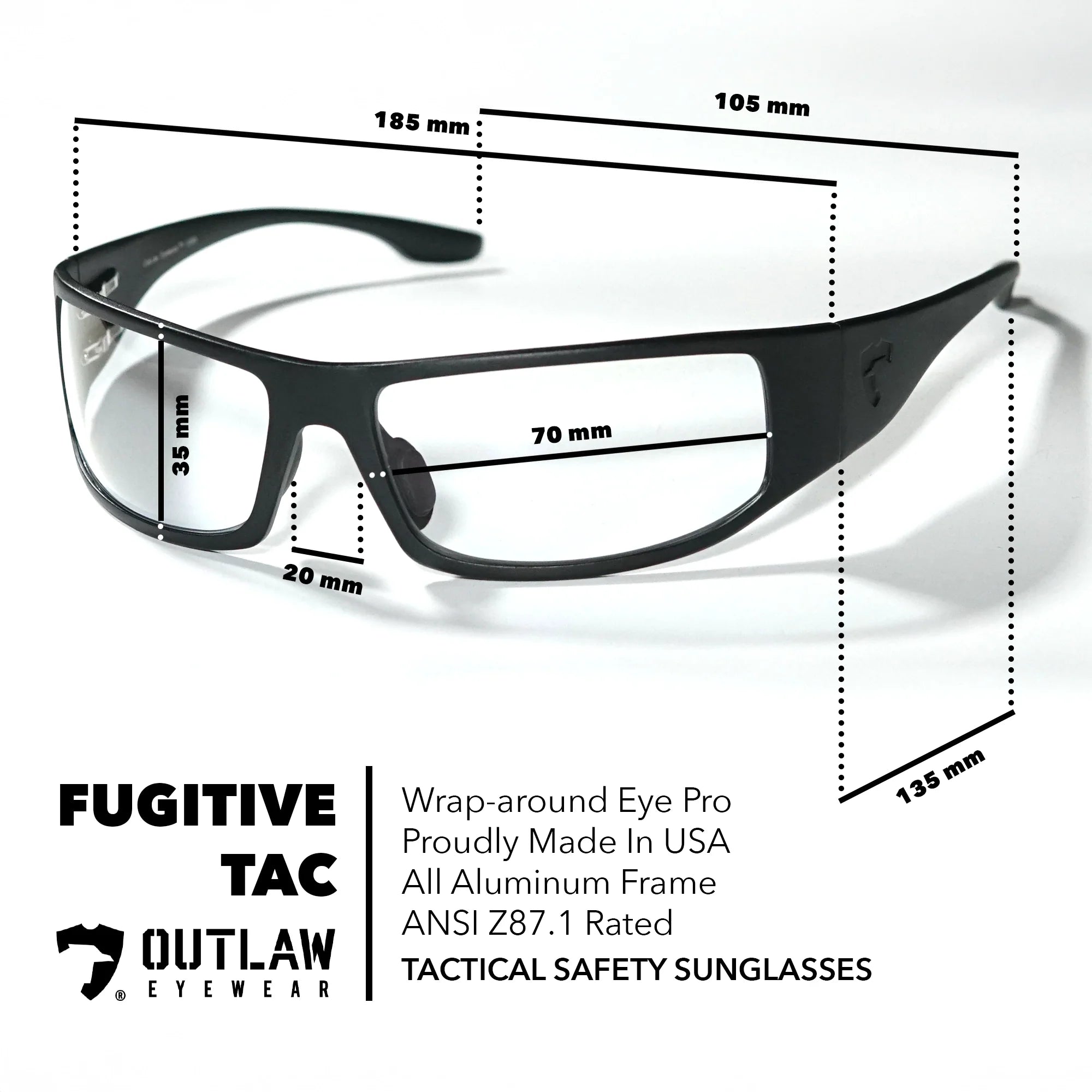 Fugitive TAC Black / Polarized - ANSI Z87.1-2015 - Granted Quality 