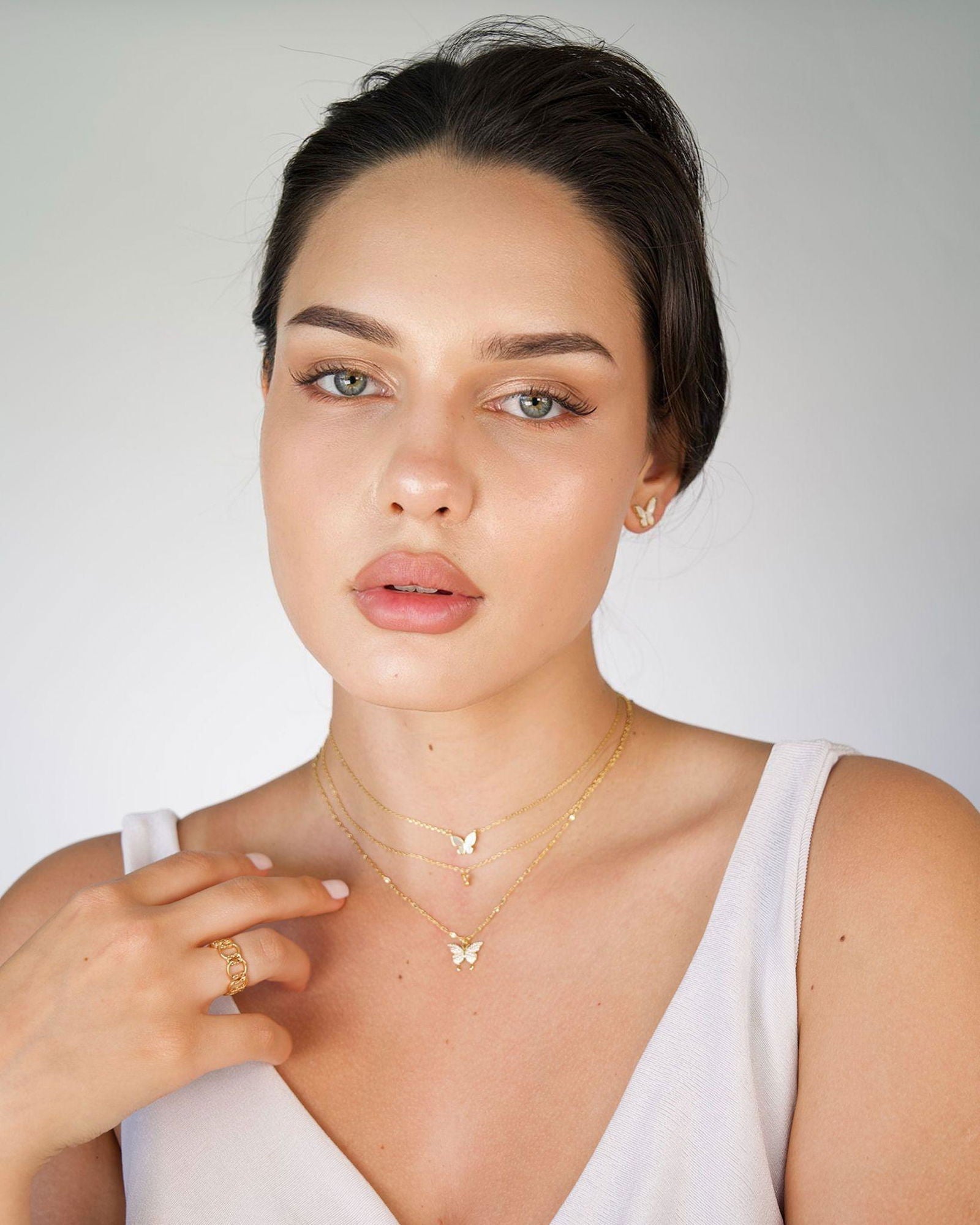 Fluttering Elegance Butterfly Two Layer Necklace - Granted Quality 