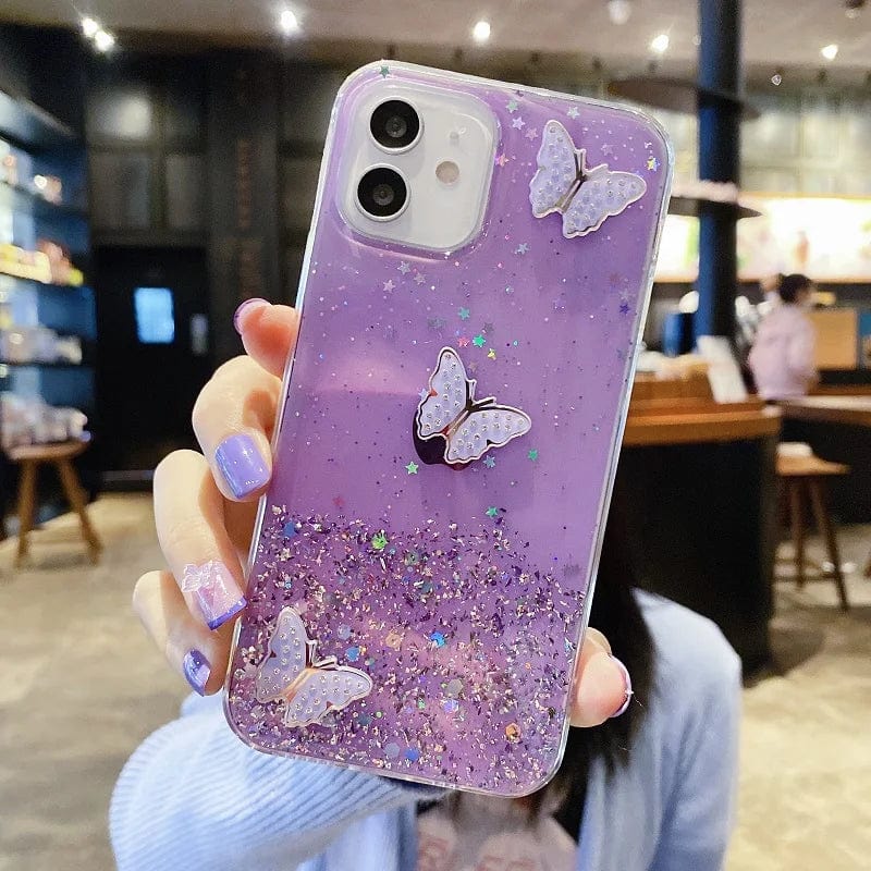 Diamond Butterfly Glitter Bling Samsung Case - Granted Quality 