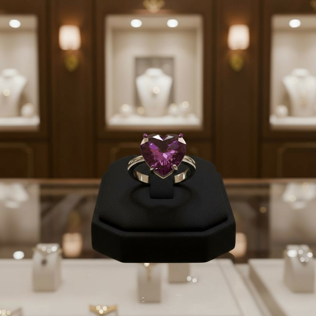 "Cherished Memories" Heart Cut Ring Large 10mm - Granted Quality 