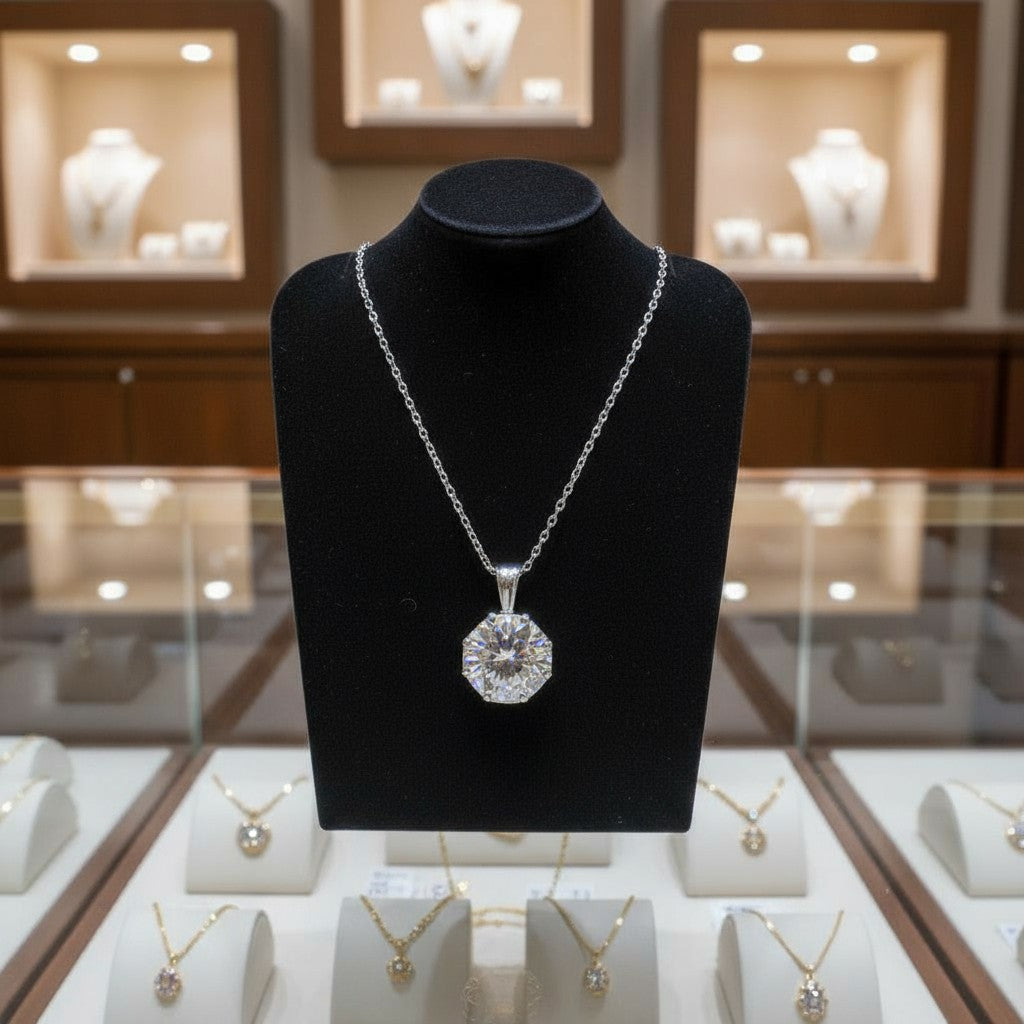 "Points of Light" Hexagon Pendant 7mm - Granted Quality 