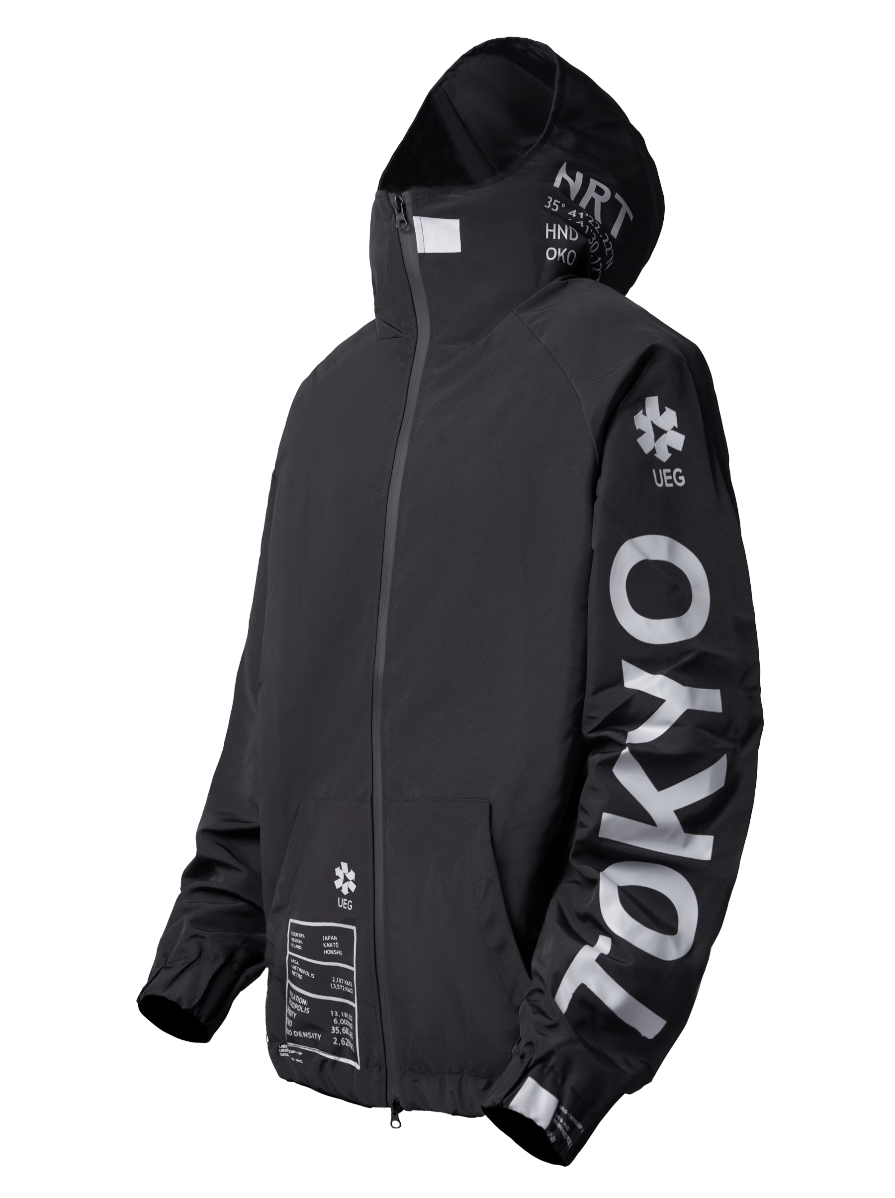 Schwarze Winter-Parkajacke aus Tokio