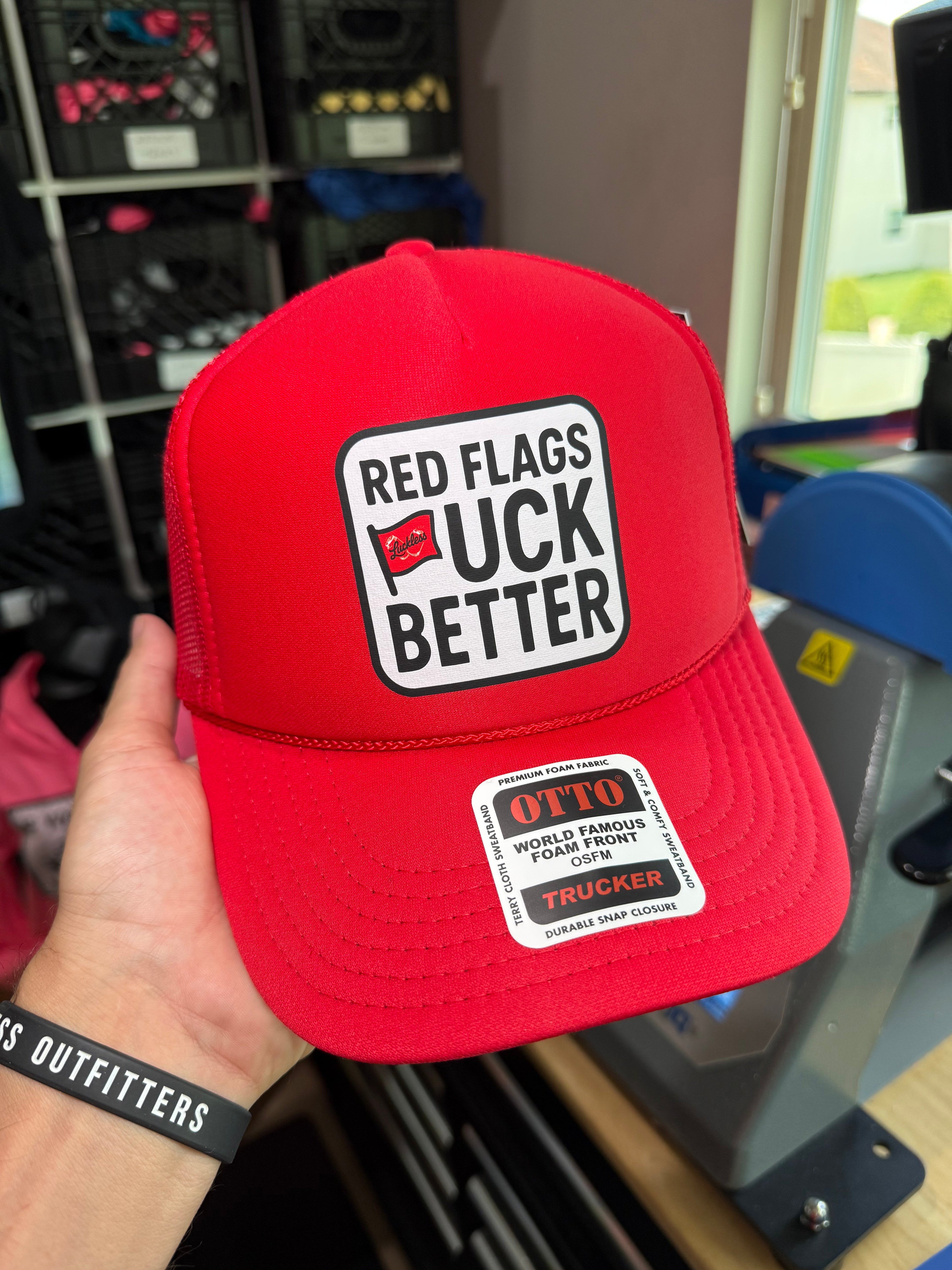 Red Flags F Better Trucker Hat (Multiple Colors) - Granted Quality 