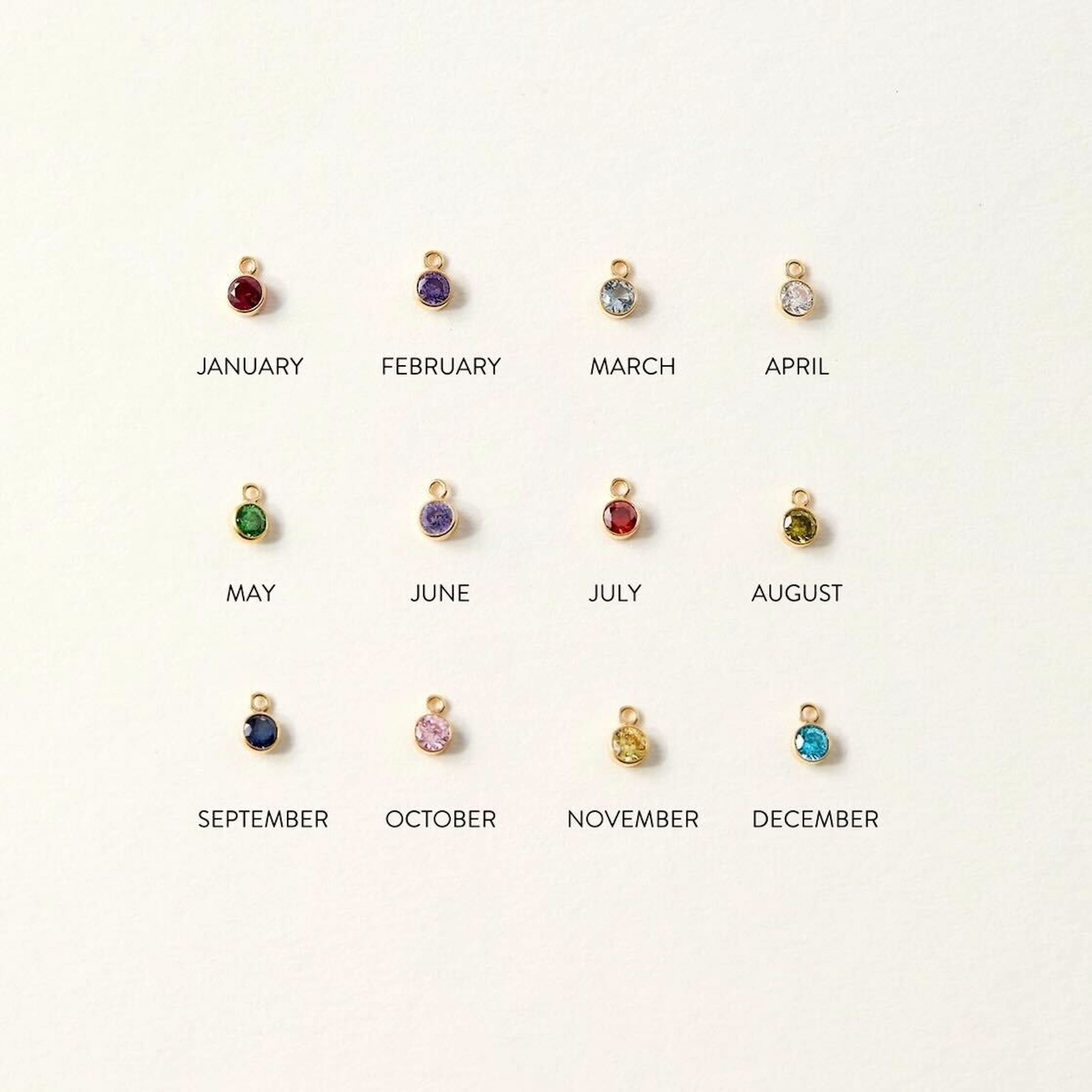 Birthstone Charm Necklace - Granted Quality 