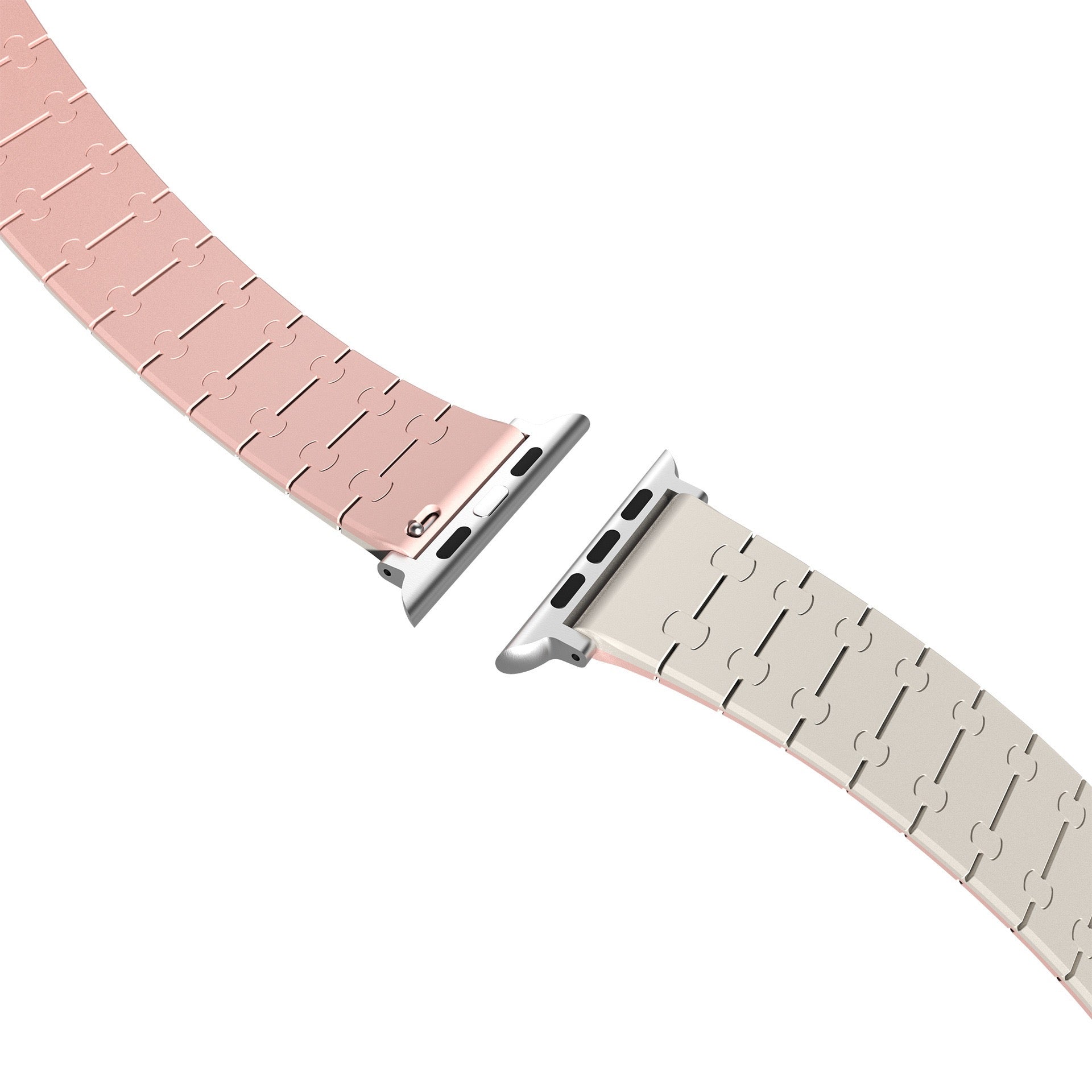 Color - blocking magnetic silicone apple watch strap